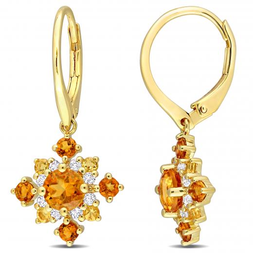 Julianna B Yellow Plated Sterling Silver Sky, Swiss & London Blue Topaz Earrings
