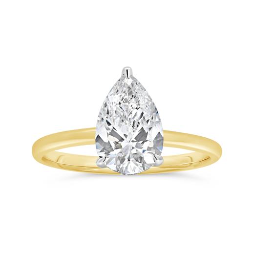 New Brilliance 14K Yellow Gold Lab Grown 2.08CTW Pear Cut Diamond Ring