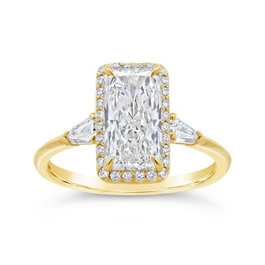 New Brilliance Youra Lab Grown 2.43CTW Radiant Diamond Bridal Ring in 14K Yellow Gold