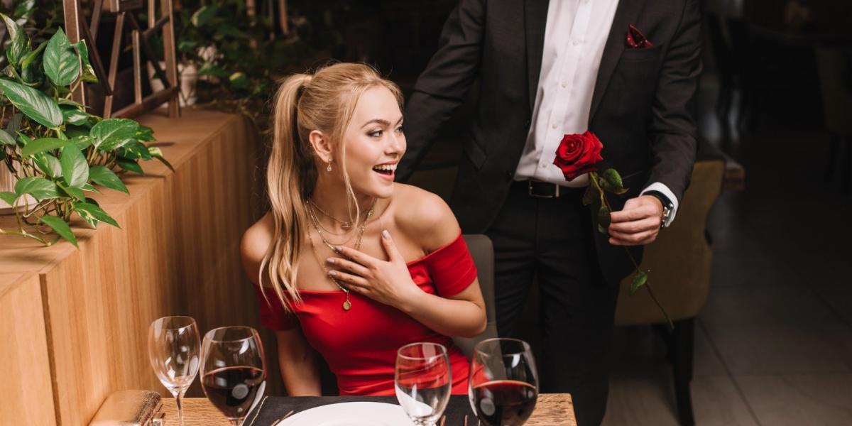 A young couple on a romantic date