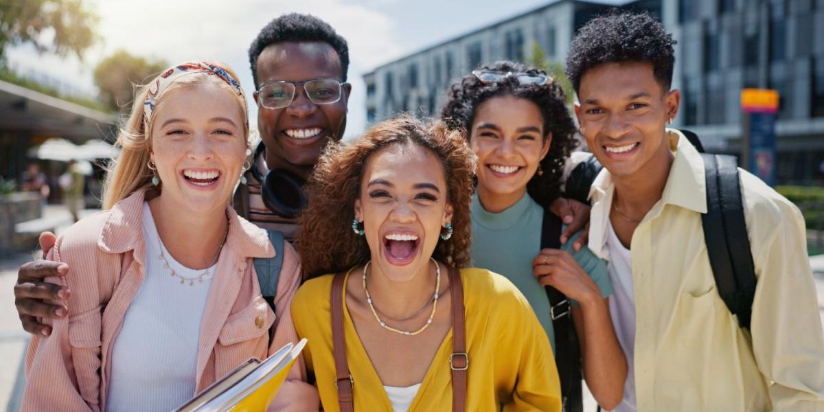 A group of cheerful young individuals.