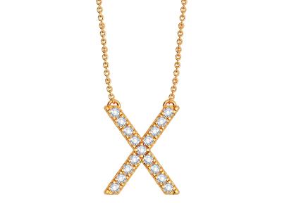 FINEROCK Women's 1/10 CTW Diamond Initial Necklace - Letter 'N' Pendant In 10K Yellow Gold