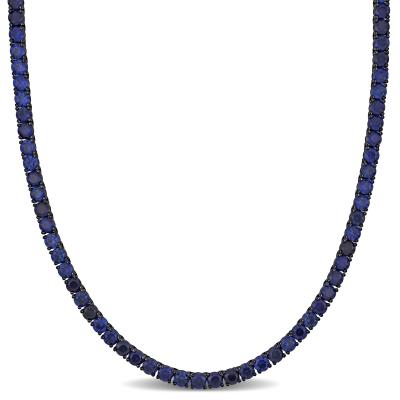 JOSEPHINE BLUE DIAMOND SILVER NECKLACE