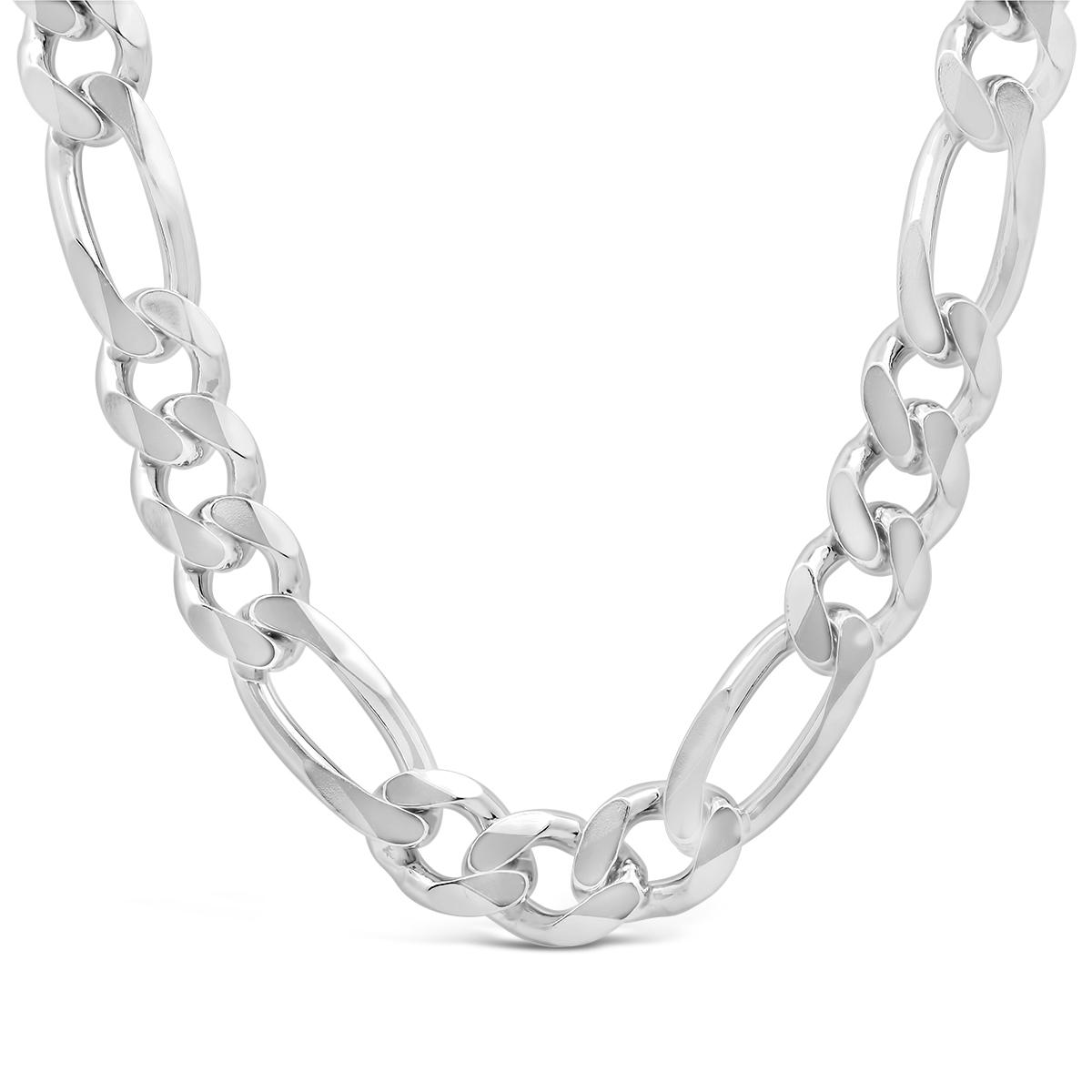 Sterling Silver 22" 10.6mm Figaro Chain