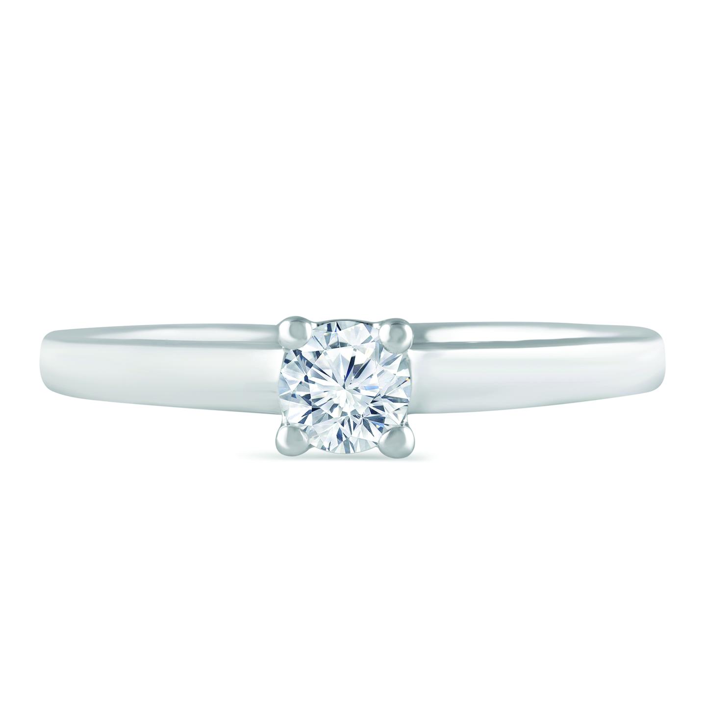 Glacier Fire 14K White Gold 0.30Ct Ideal Cut Solitaire Ring