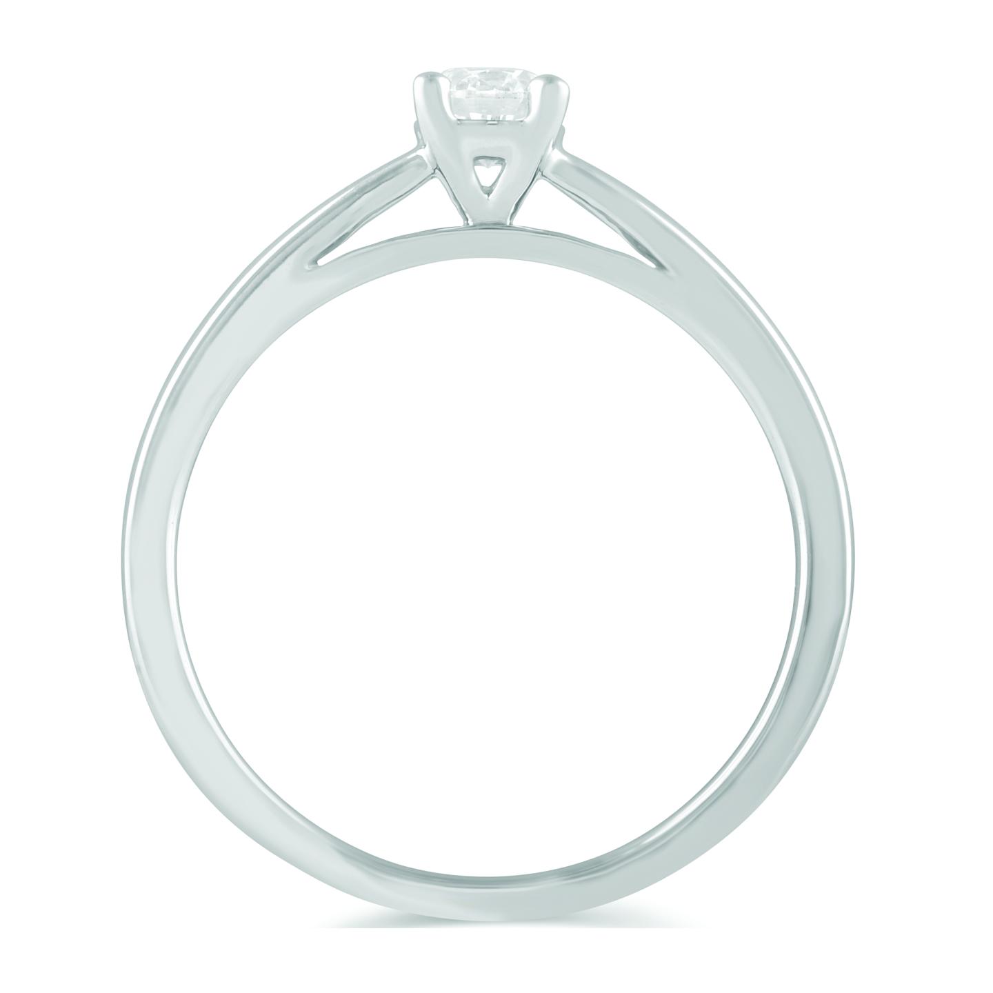 Glacier Fire 14K White Gold 0.30Ct Ideal Cut Solitaire Ring