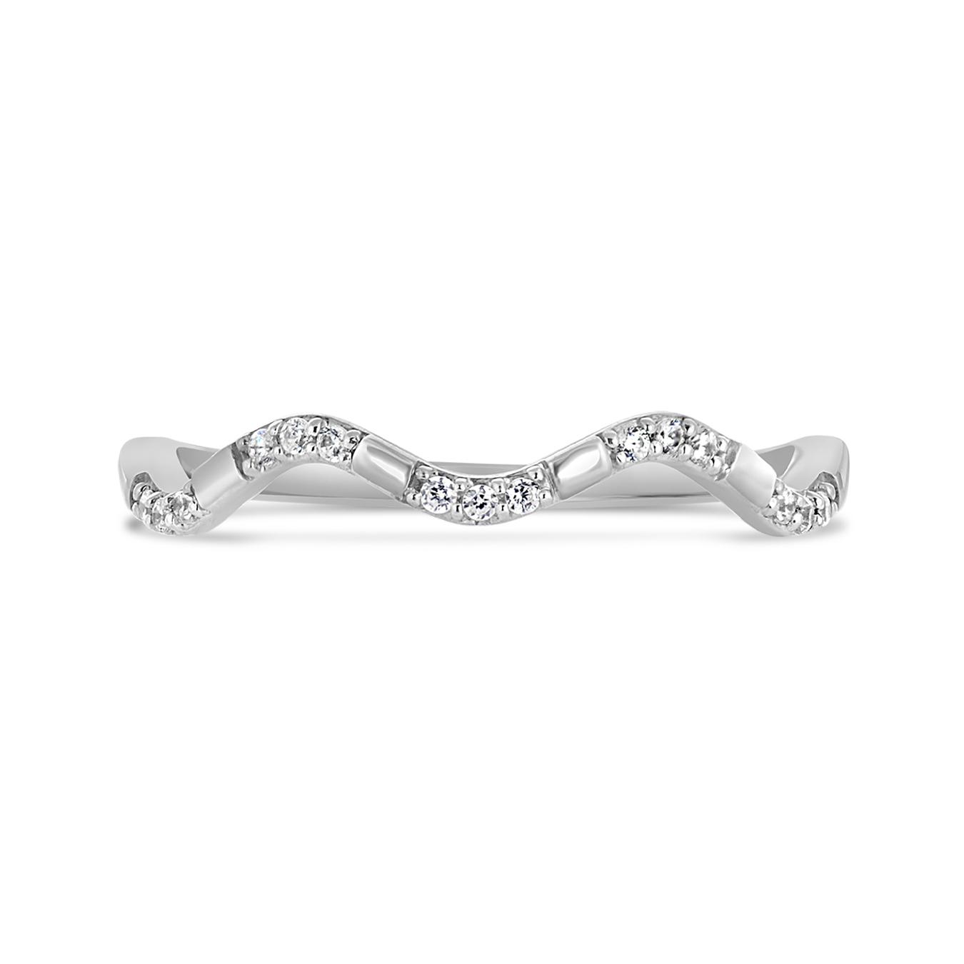 10K White Gold 0.08CTW Diamond Stack Ring