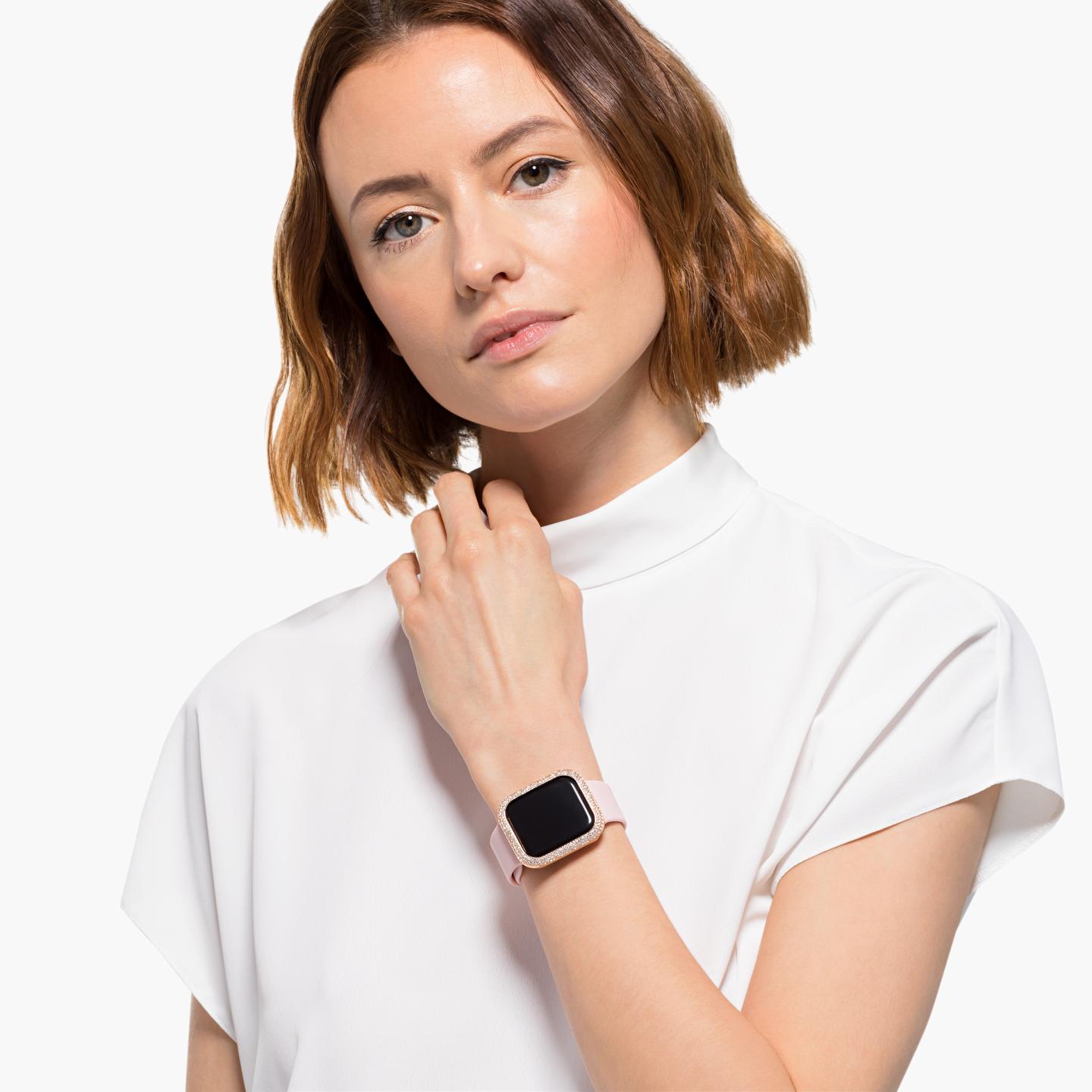 Swarovski Sparkling 40 Mm Rose Gold-Tone Case Compatible With Apple Watch®