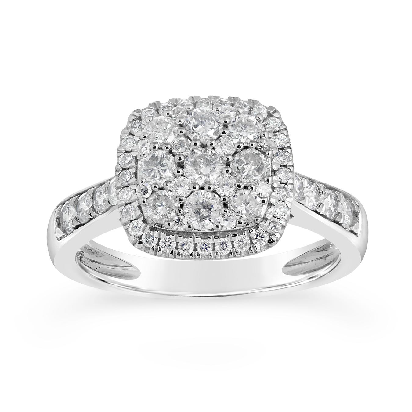 10K White Gold 1.00Ctw Diamond Fashion Ring