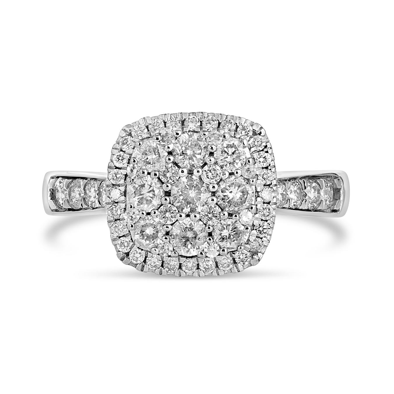 10K White Gold 1.00Ctw Diamond Fashion Ring