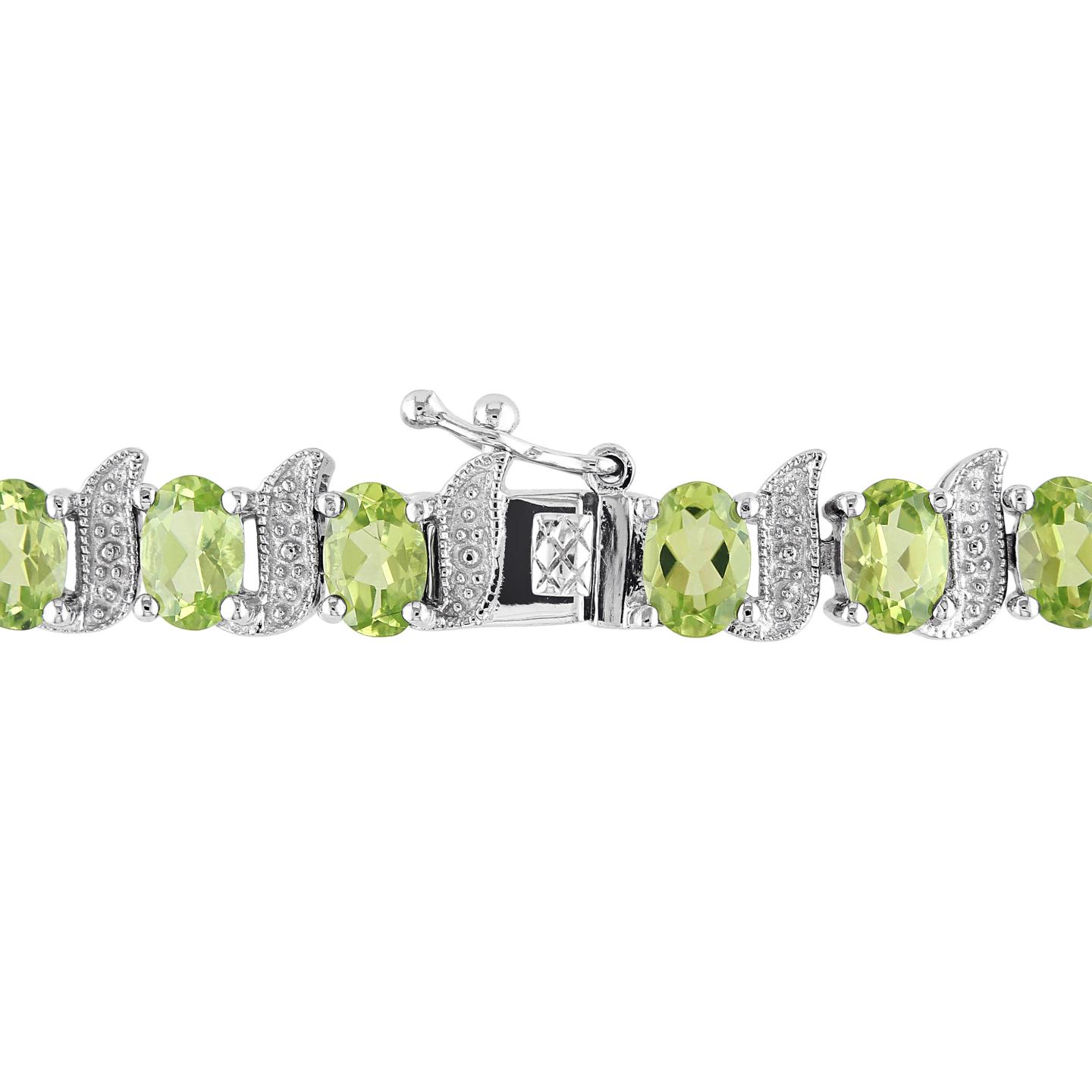 Julianna B Sterling Silver Peridot & Diamond Bracelet