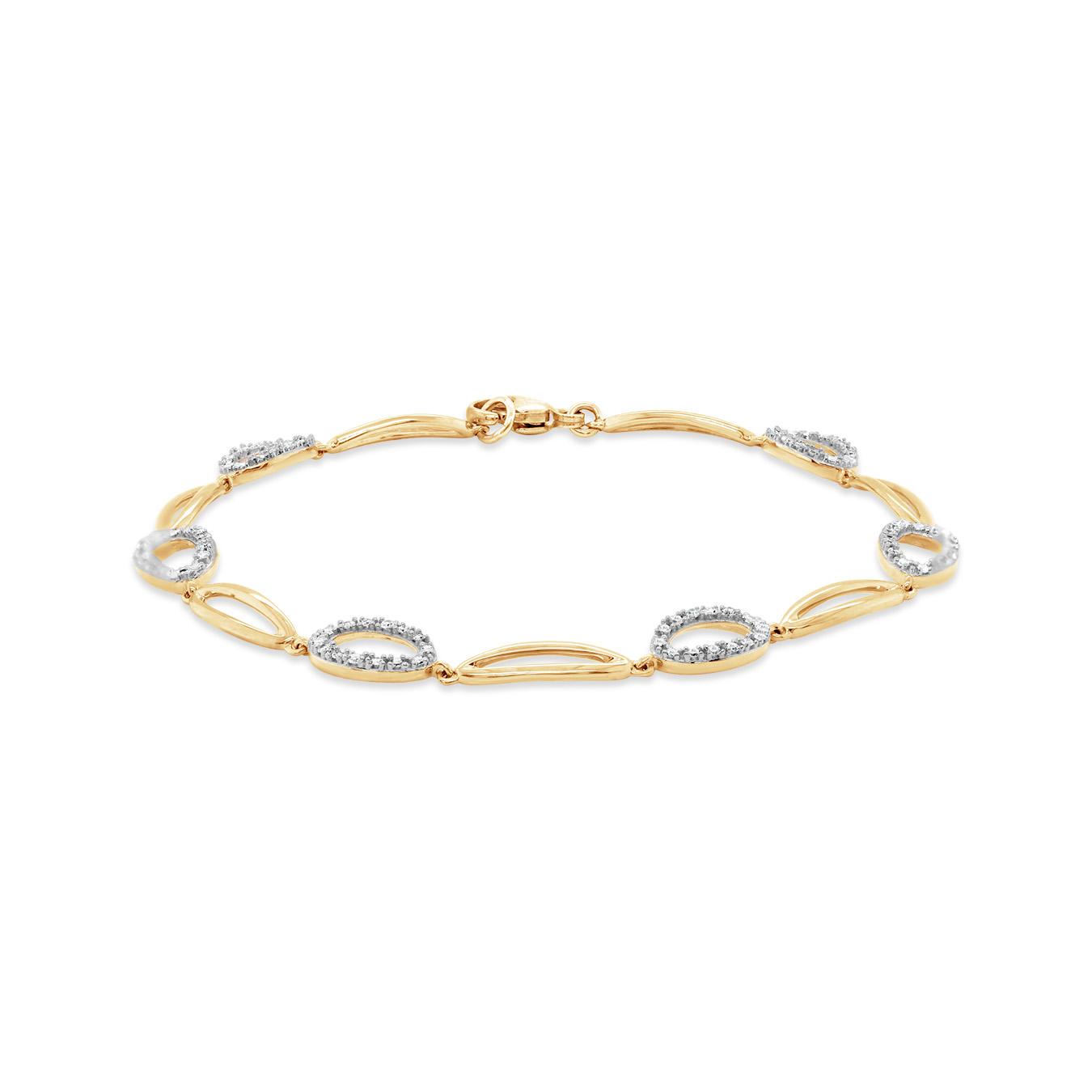 10K Yellow Gold 0.25Ctw Diamond Link Bracelet