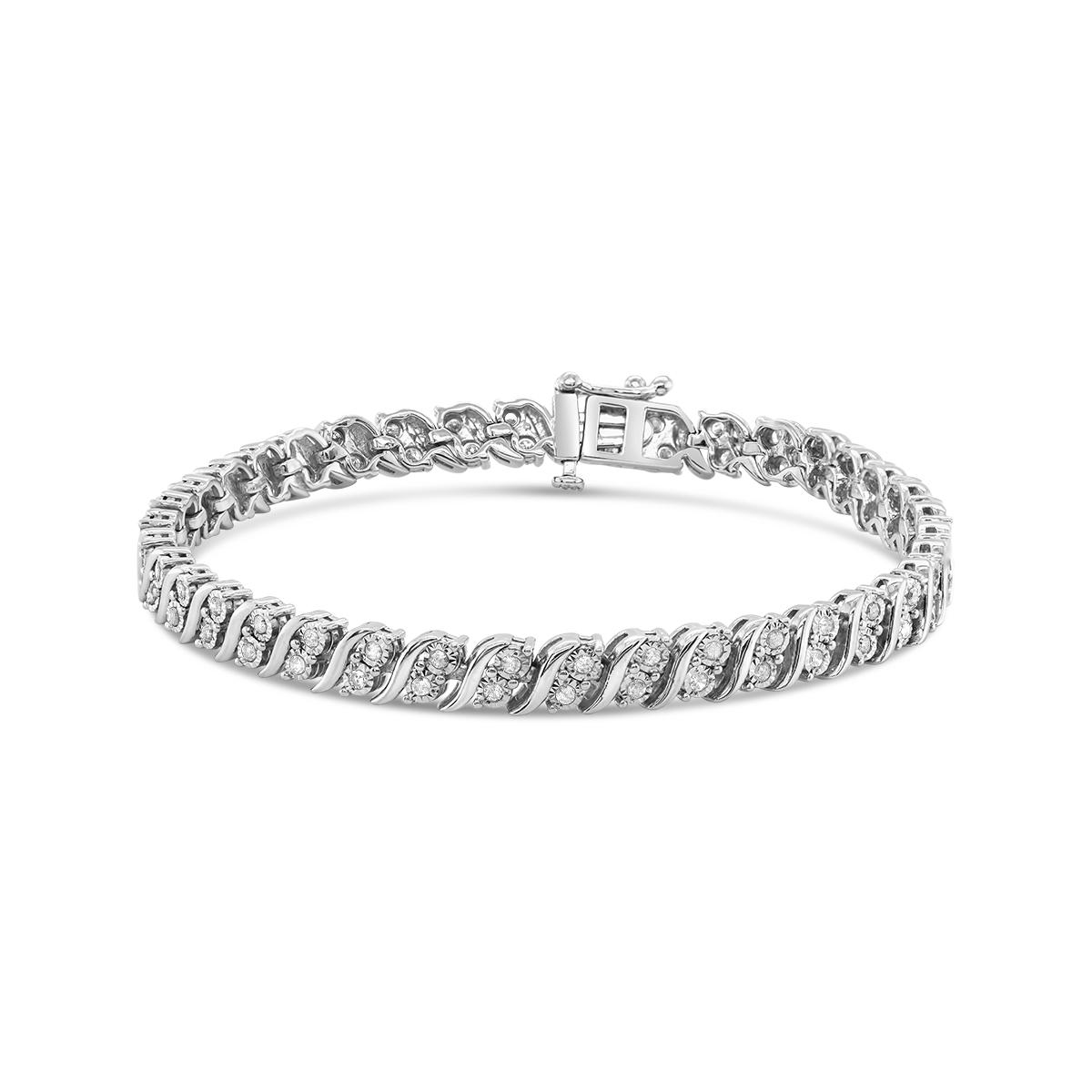 Sterling Silver 1.00Ctw Diamond Bracelet