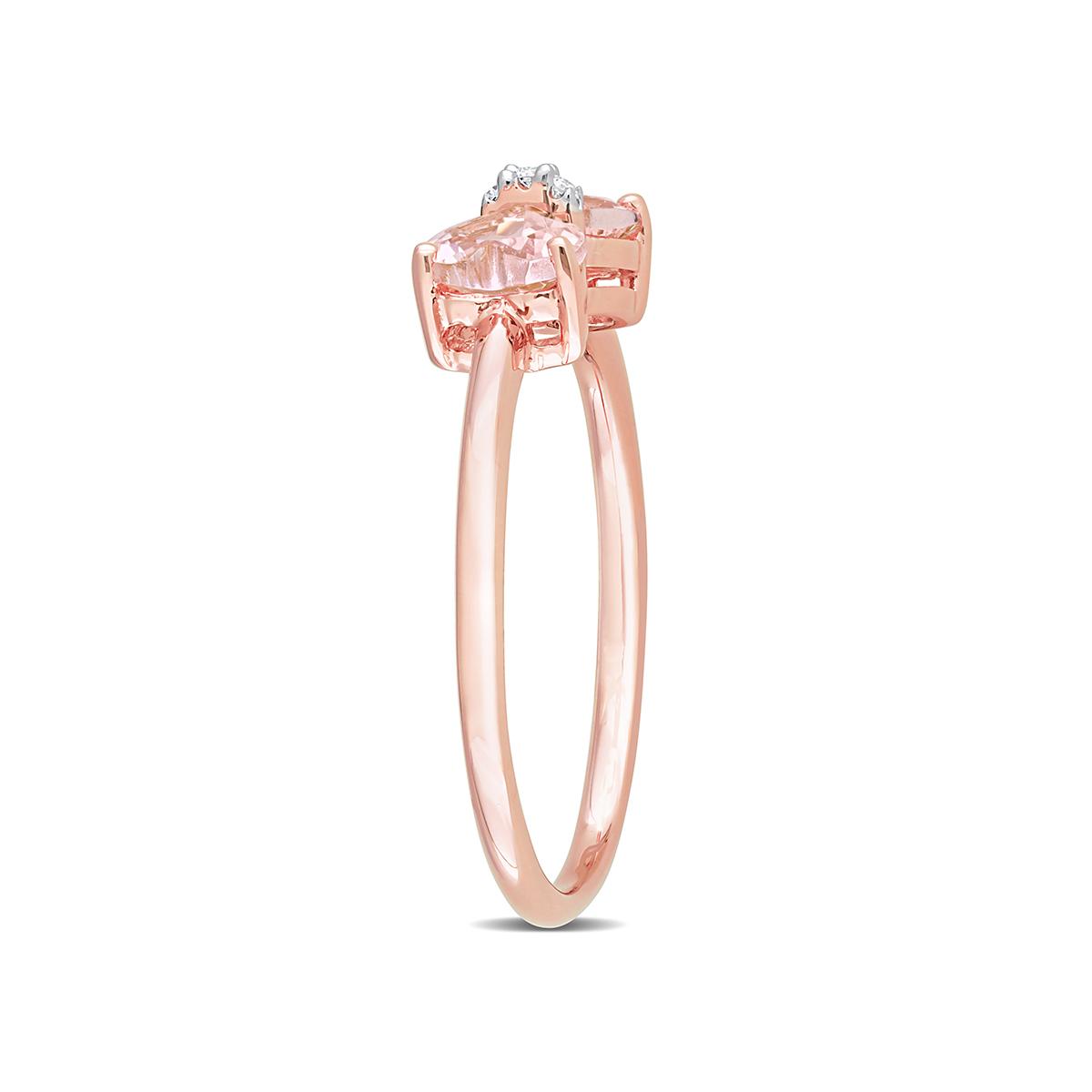 Julianna B 10K Rose Gold 0.015CT Diamond & Morganite Ring