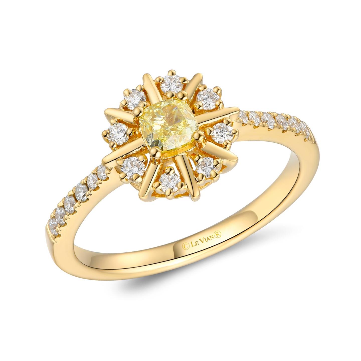14K Honey Gold 0.59Ctw Diamond Ring