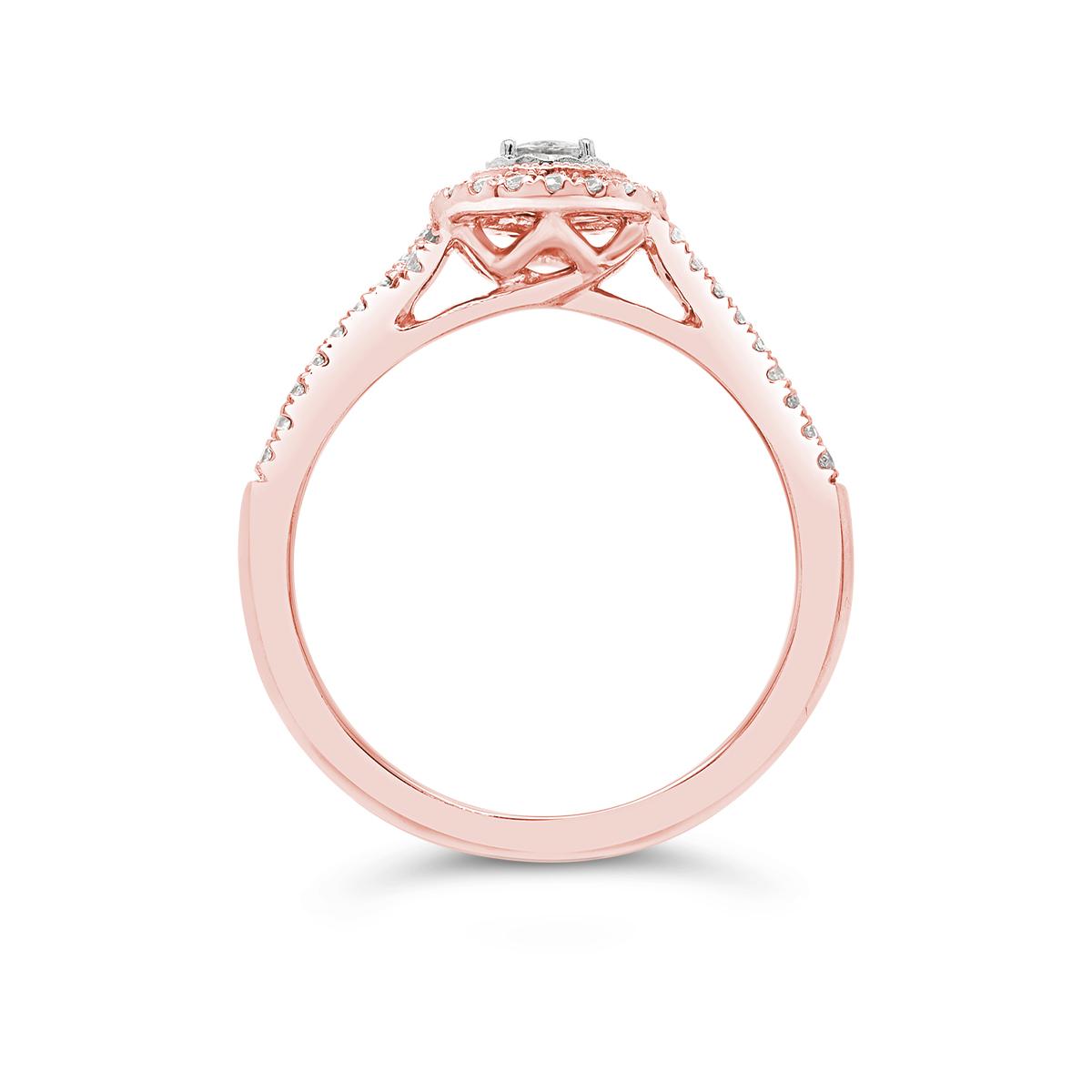 10K Rose Gold 0.50CTW Pear Shaped Diamond Bridal Set