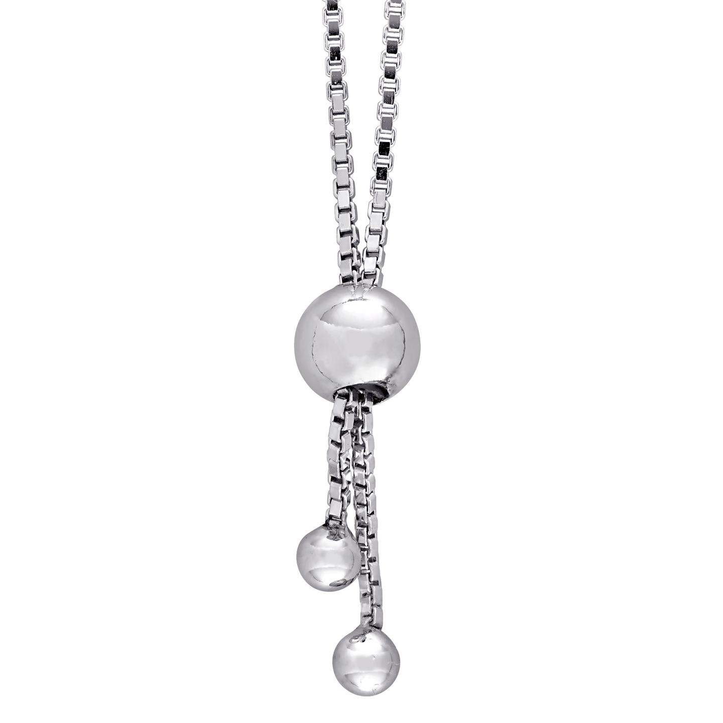 Julianna B Sterling Silver 0.24CTW Diamond Bolo Bracelet