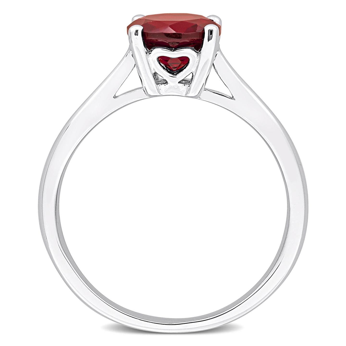 Julianna B Sterling Silver Garnet Solitaire Ring