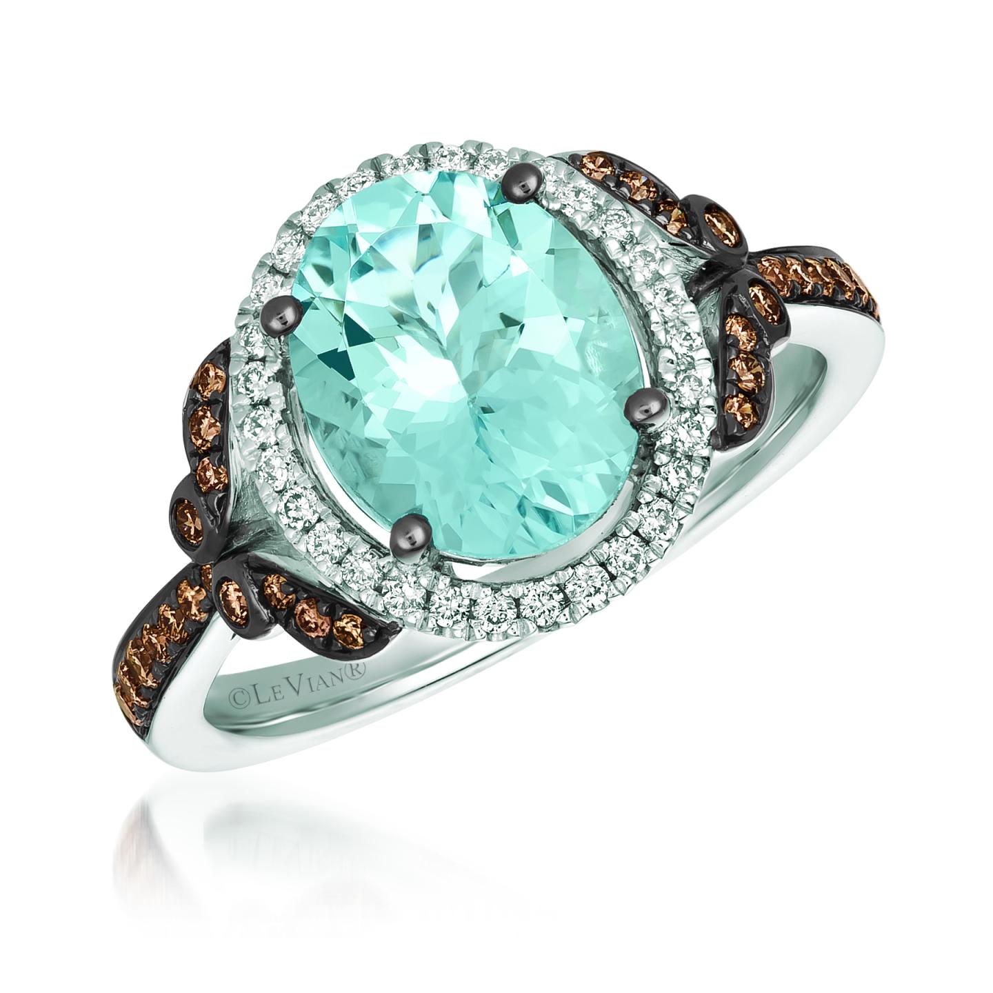 Le Vian 14K Vanilla Gold Aquamarine & 0.31Ctw Diamond Ring