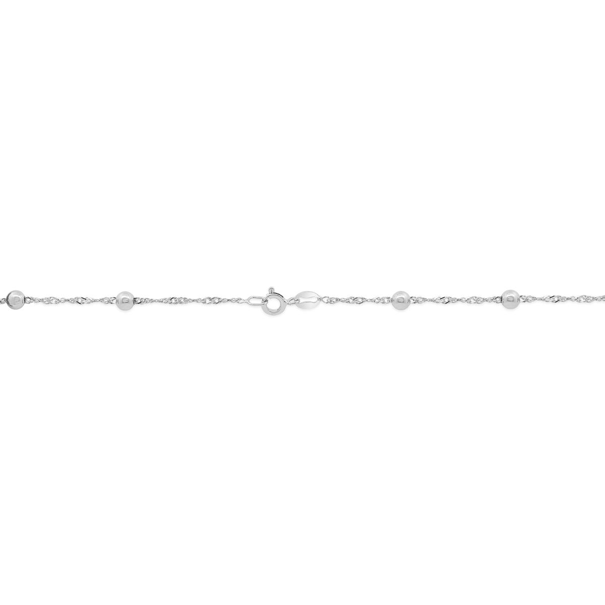 Sterling Silver 18"+2" Extender 4mm Bead Station Chain
