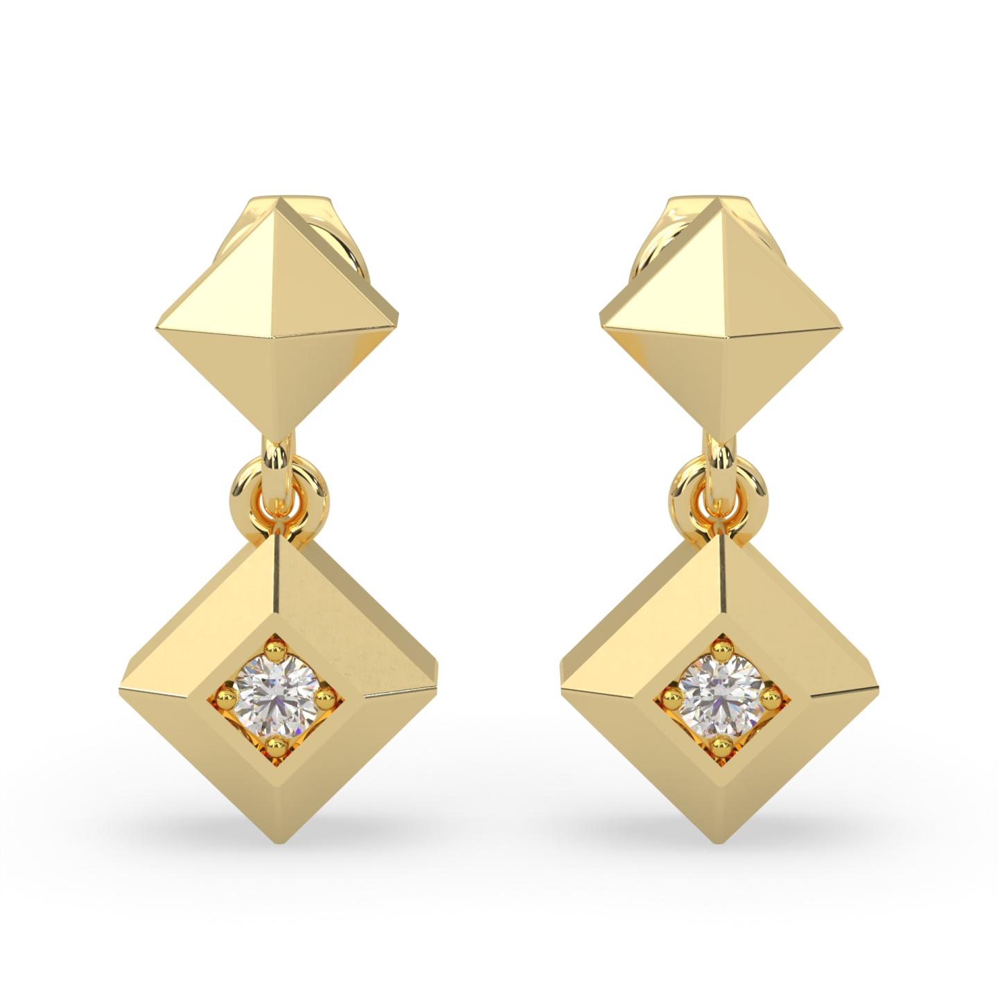 Lands Collection Modern Electrum Canadian Diamond Dangle Earrings