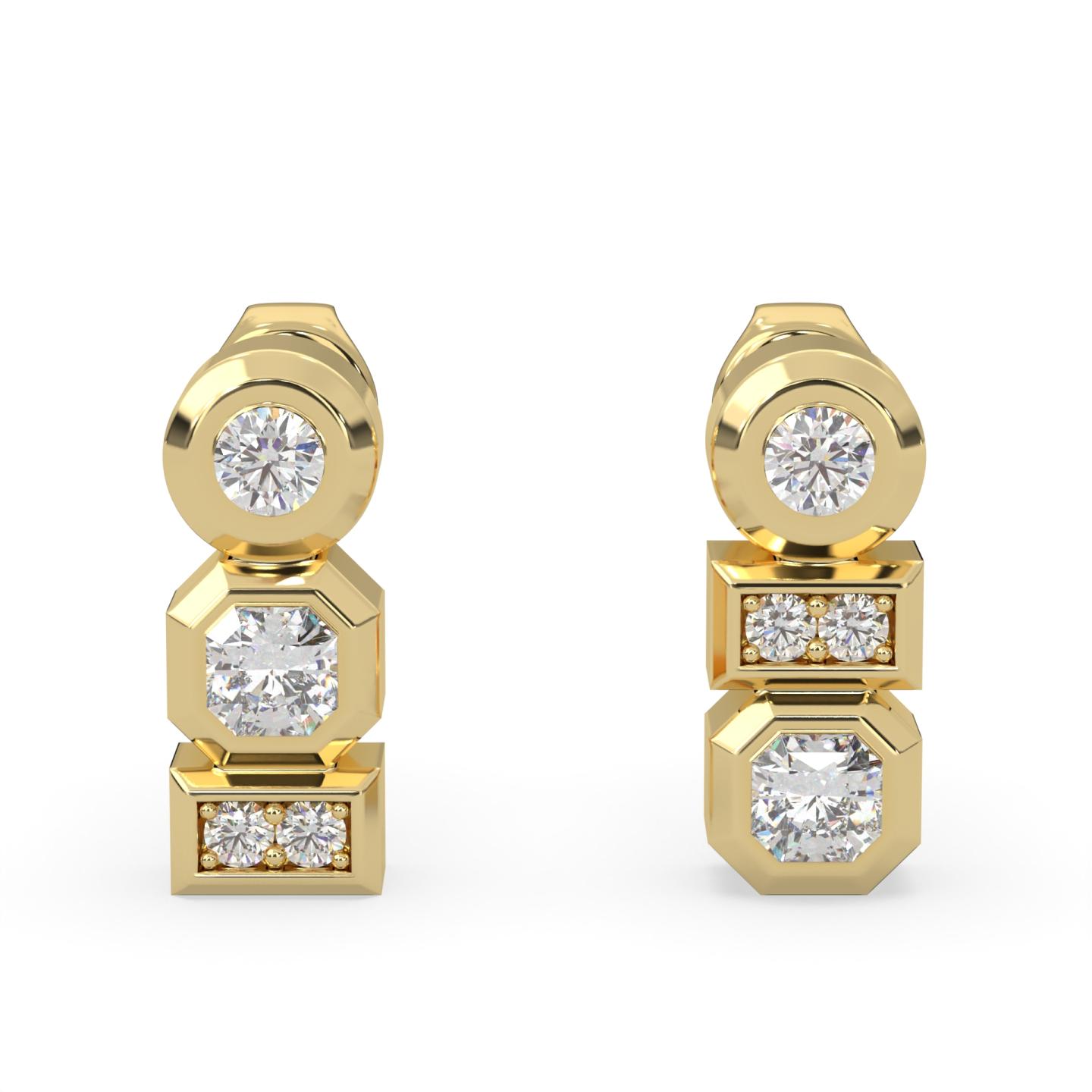Lands Collection Modern Electrum Canadian 0.13Ctw Diamond Fashion Stud Earrings