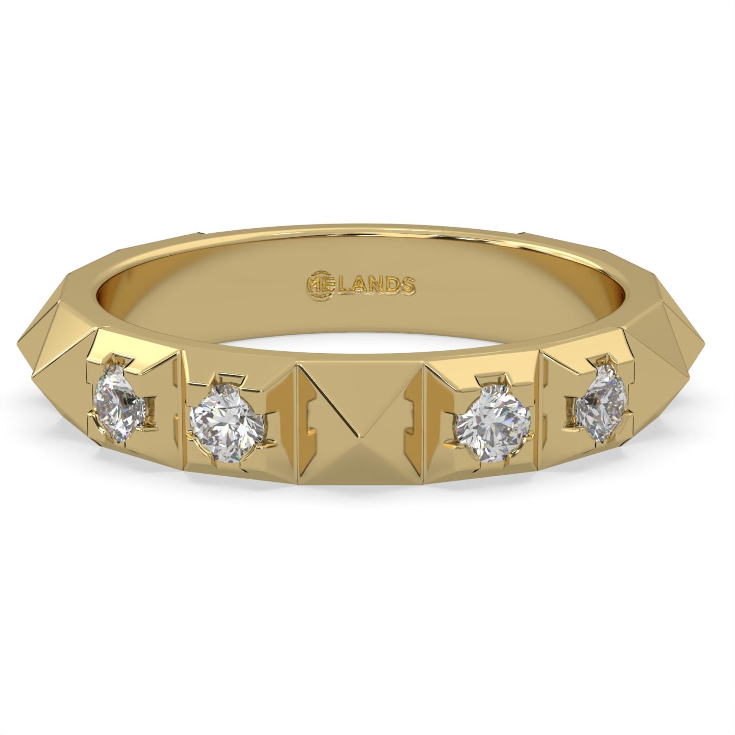 Modern Electrum Canadian 0.15Ctw Diamond Fashion Ring Size 7