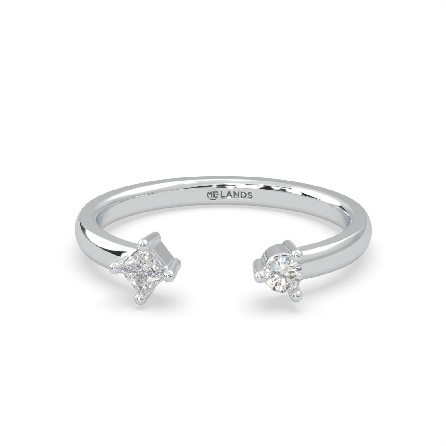 Lands Collection Modern Electrum Canadian 0.12Ctw Diamond Fashion Ring Size 7