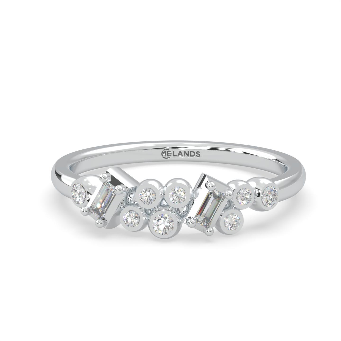 Lands Collection Modern Electrum Canadian 0.14Ctw Diamond Fashion Ring Size 7