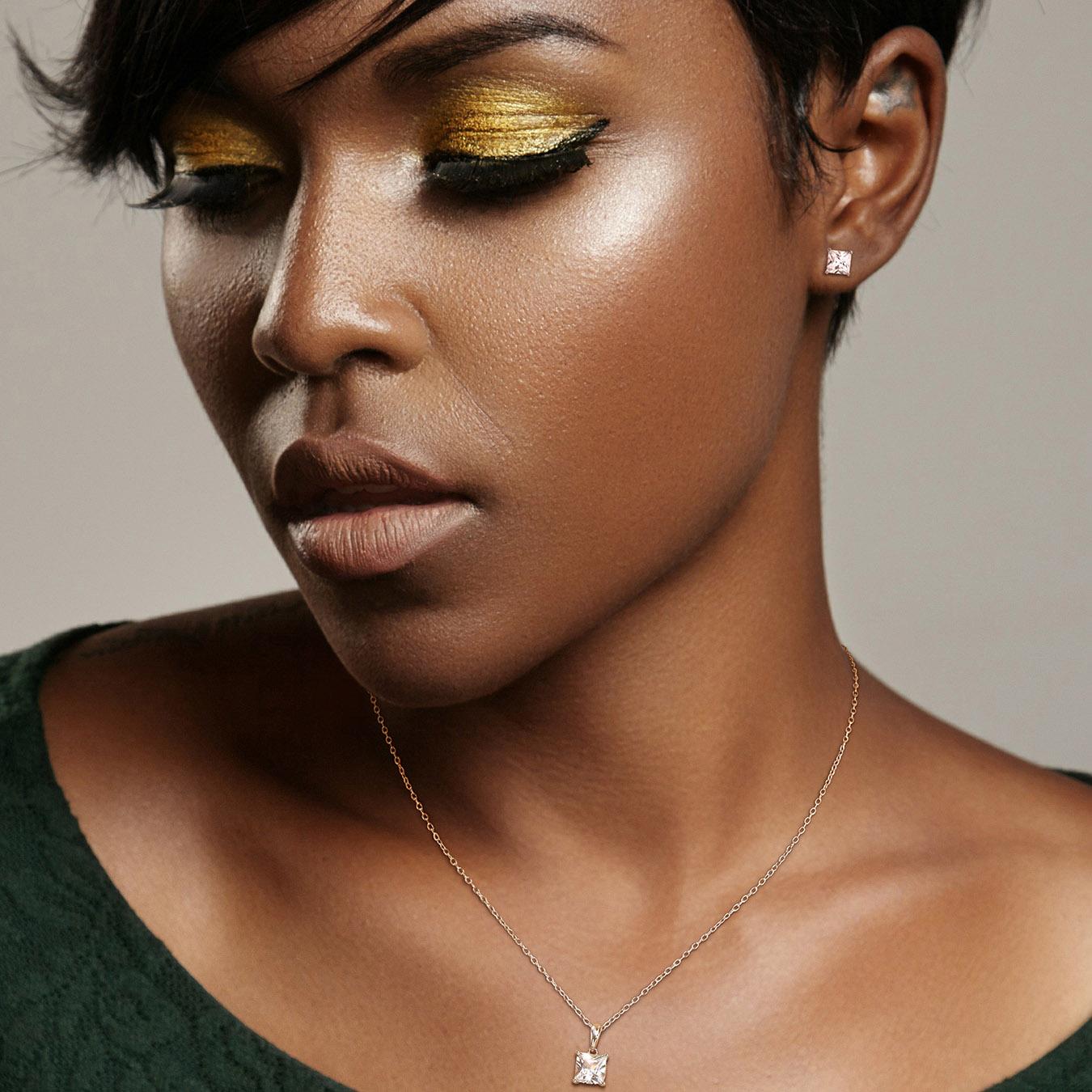 Julianna B Sterling Silver Created White Sapphire Earrings 18" Pendant Set