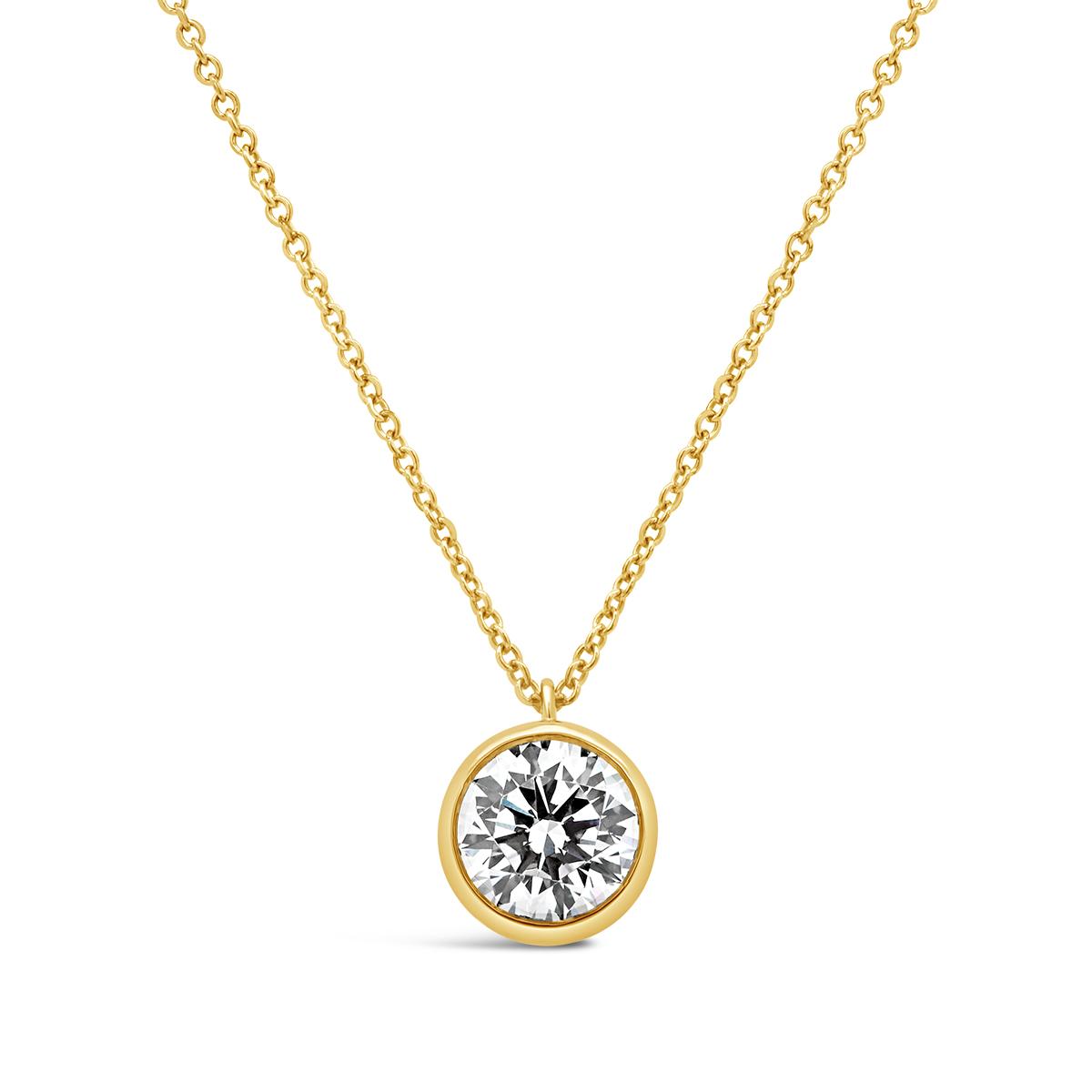 New Brilliance Lab Grown 1.00CT Diamond Solitaire Pendant in 10K Yellow Gold