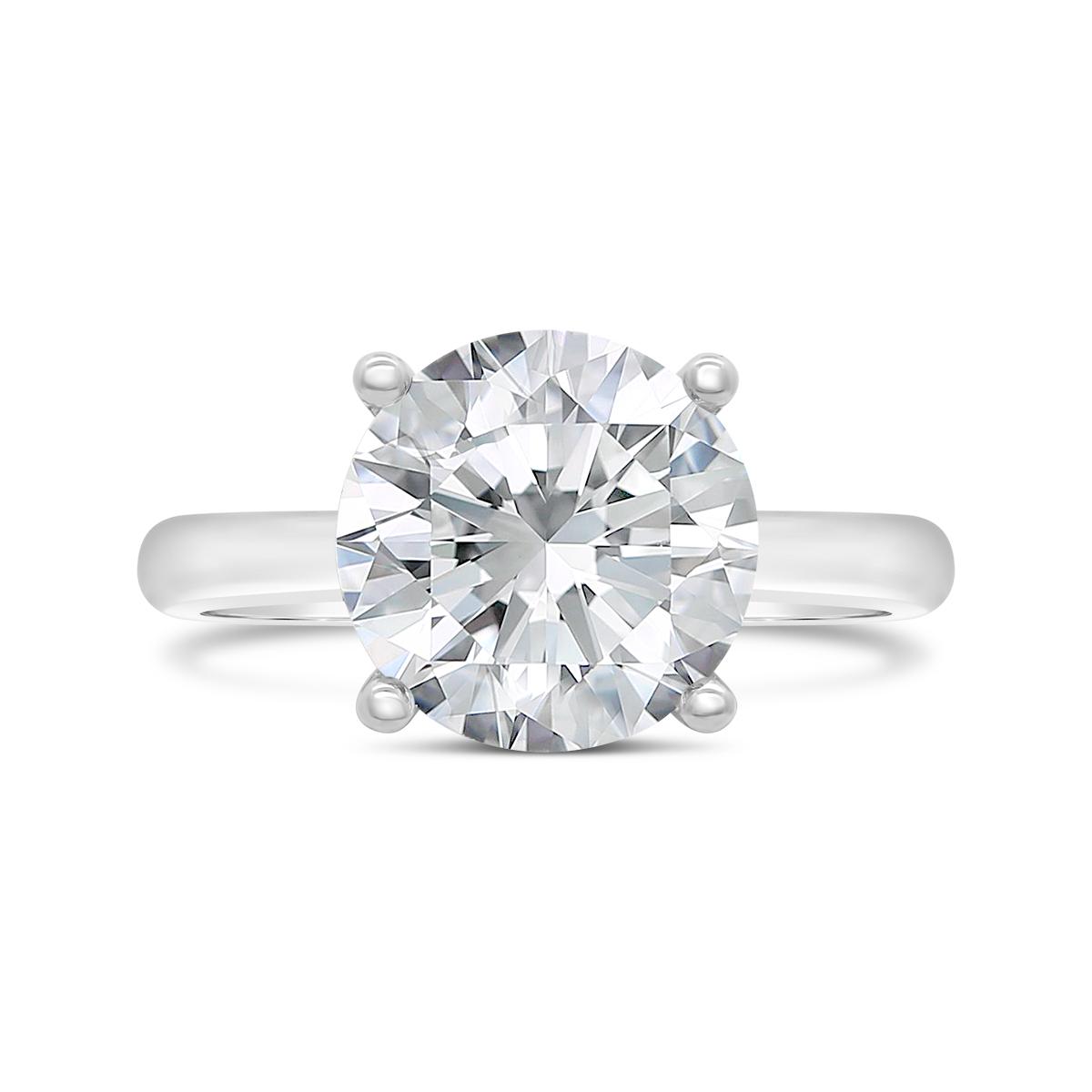 New Brilliance Lab Grown 5.00CT Diamond Solitaire Ring in 14K White Gold