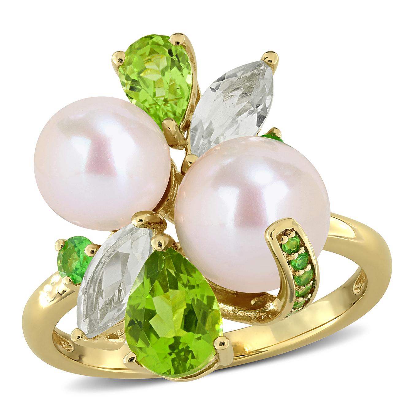 Julianna B Yellow Plated Sterling Silver Pearl