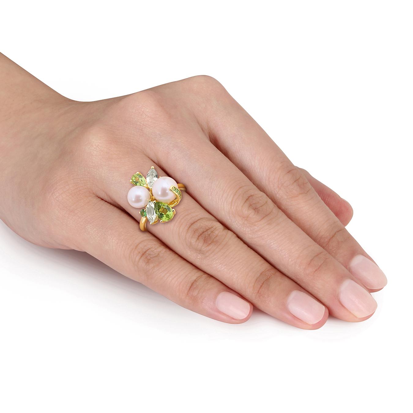 Julianna B Yellow Plated Sterling Silver Pearl
