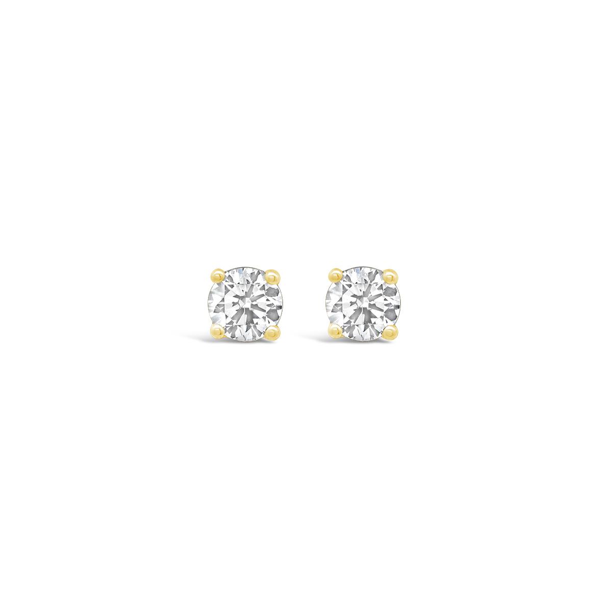 New Brilliance Lab Grown 0.50CTW Diamond Stud Earrings in 10K Yellow Gold