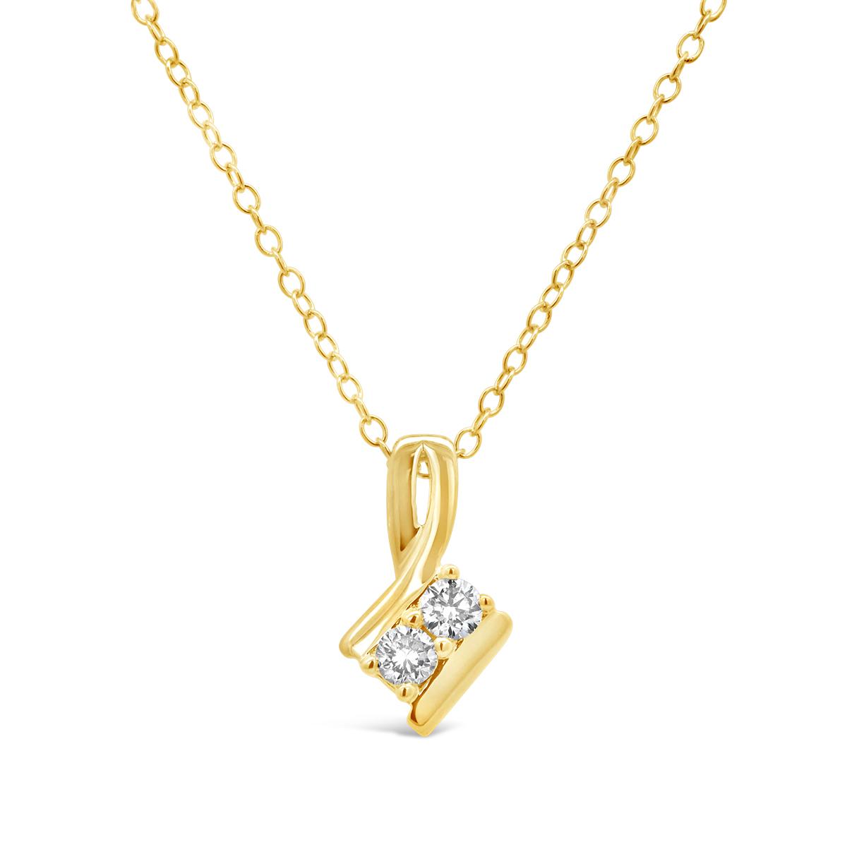 Lab Grown 0.25CTW Diamond Pendant in 18K Yellow Gold Vermeil