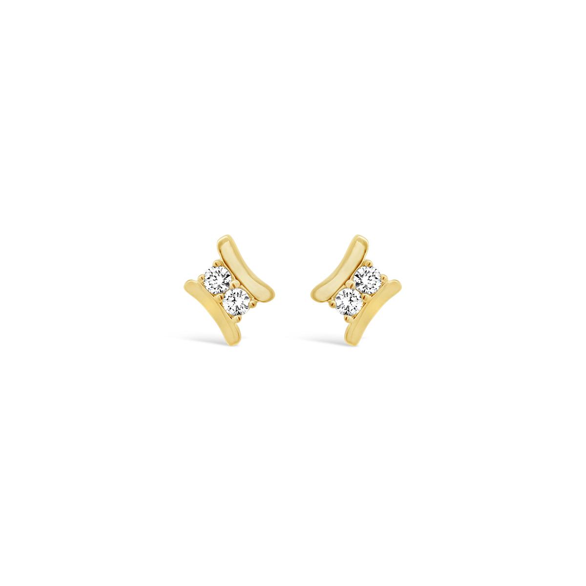 Lab Grown 0.25CTW Diamond Stud Earrings in 18K Yellow Gold Vermeil