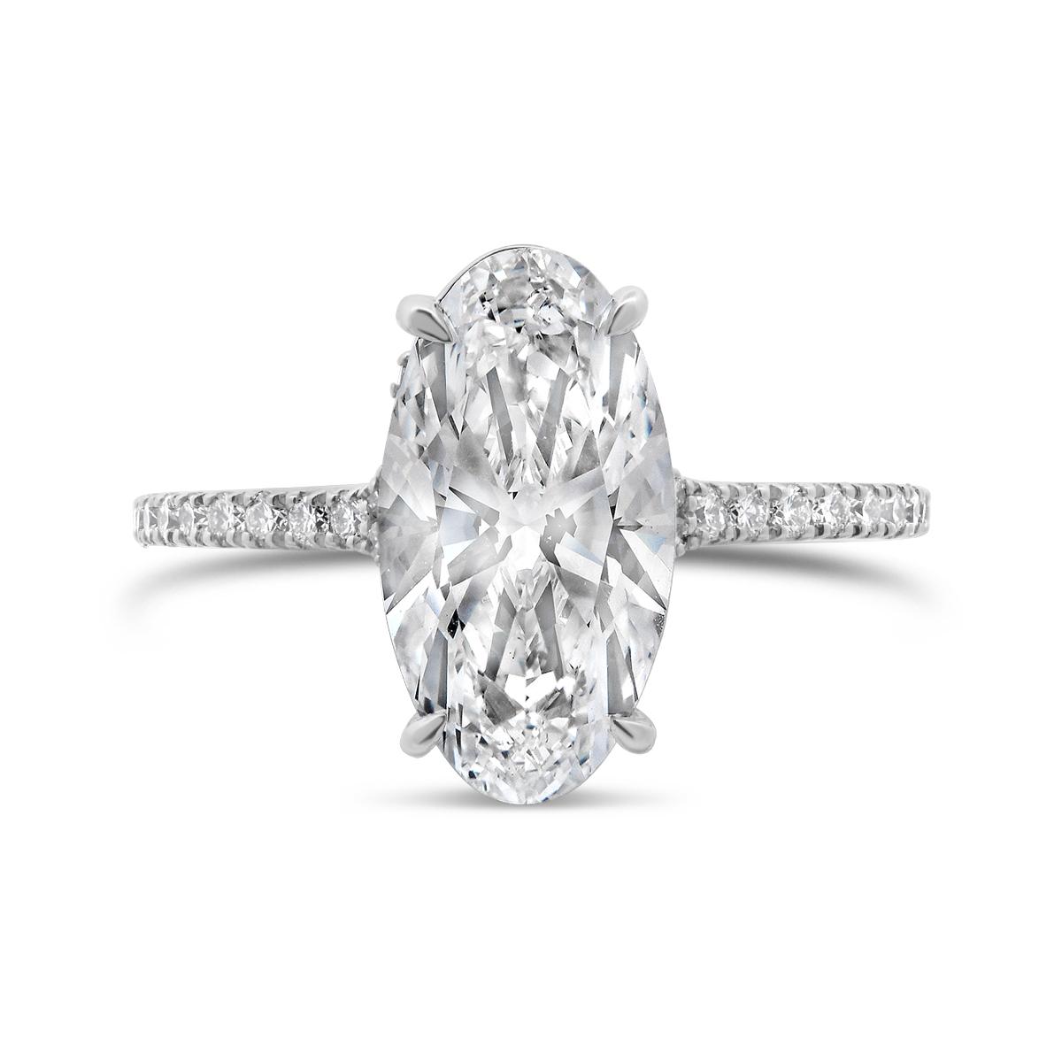 New Brilliance Youra Lab Grown 3.25CTW Oval Diamond Bridal Ring in 14K White Gold