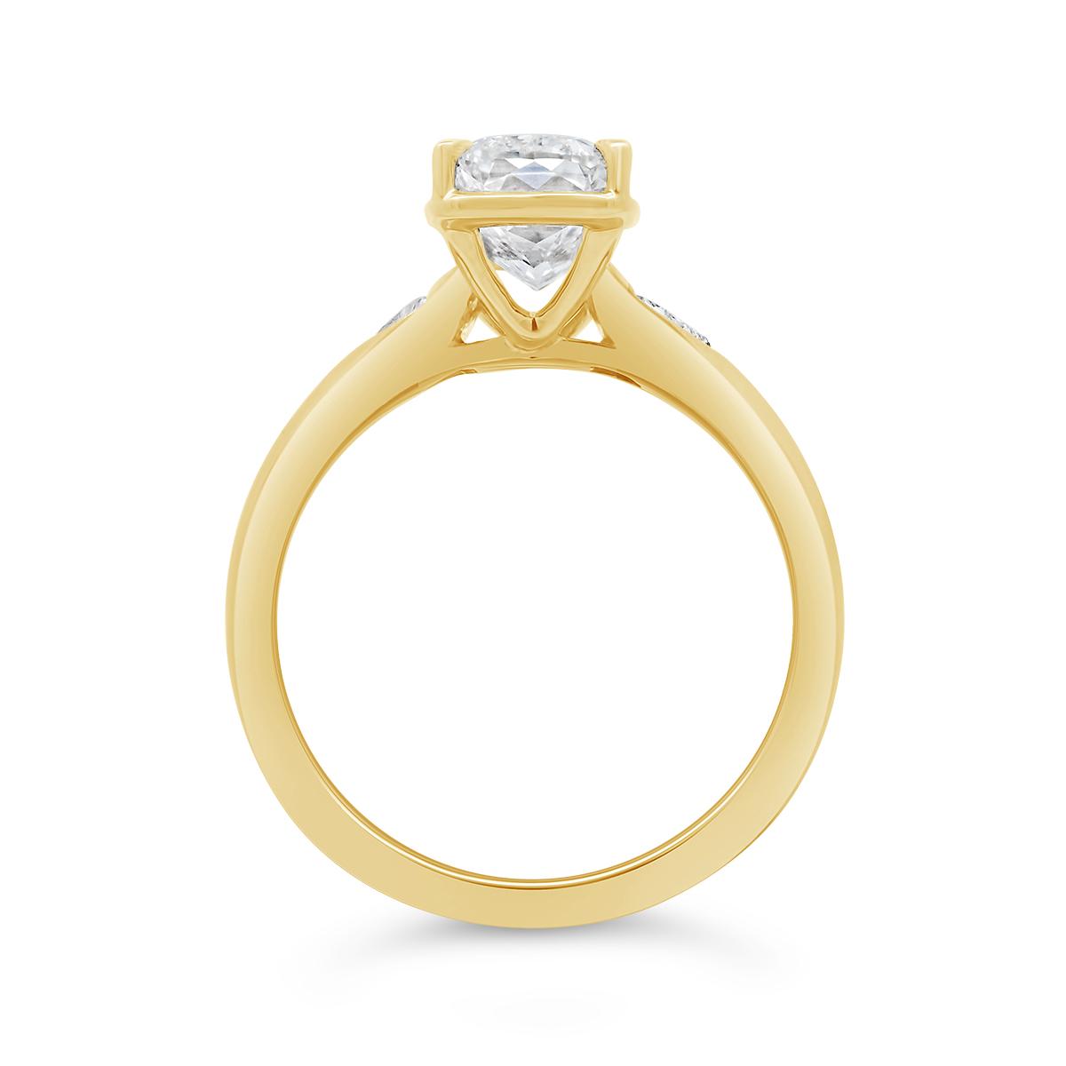New Brilliance Youra Lab Grown 3.20CTW Cushion Diamond Bridal Ring in 14K Yellow Gold