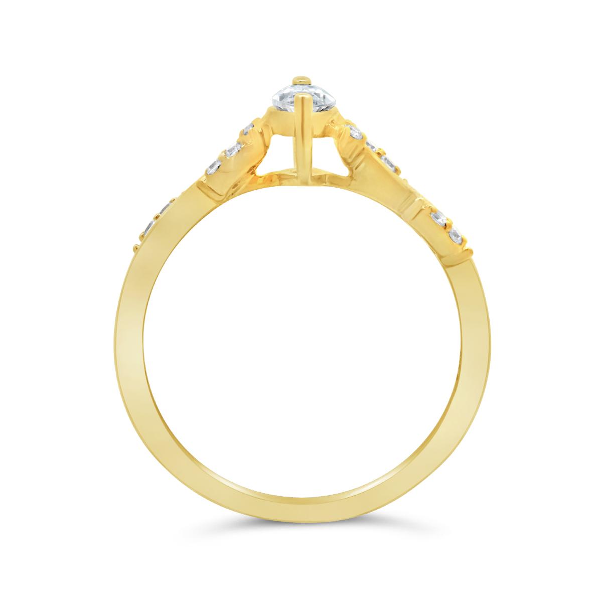 New Brilliance Lab Grown 0.37CTW Marquise Diamond Ring in 10K Yellow Gold