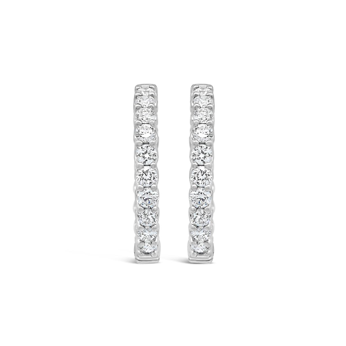 New Brilliance Lab Grown 1.02CTW Diamond Hoop Earrings in Sterling Silver