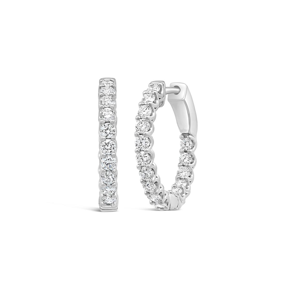 New Brilliance Lab Grown 1.02CTW Diamond Hoop Earrings in Sterling Silver