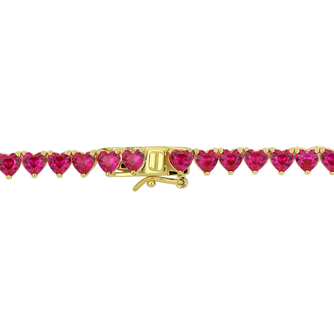 Julianna B Yellow Plated Sterling Silver Created Ruby Necklace 18"