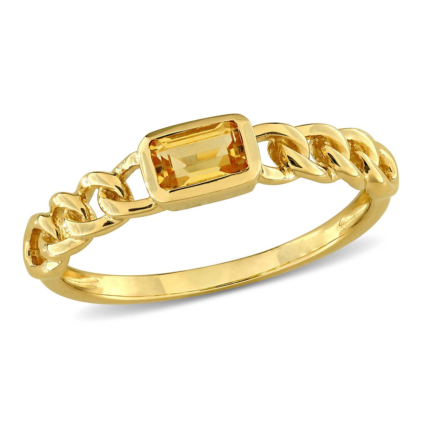Julianna B 14K Yellow Gold Citrine Link Ring