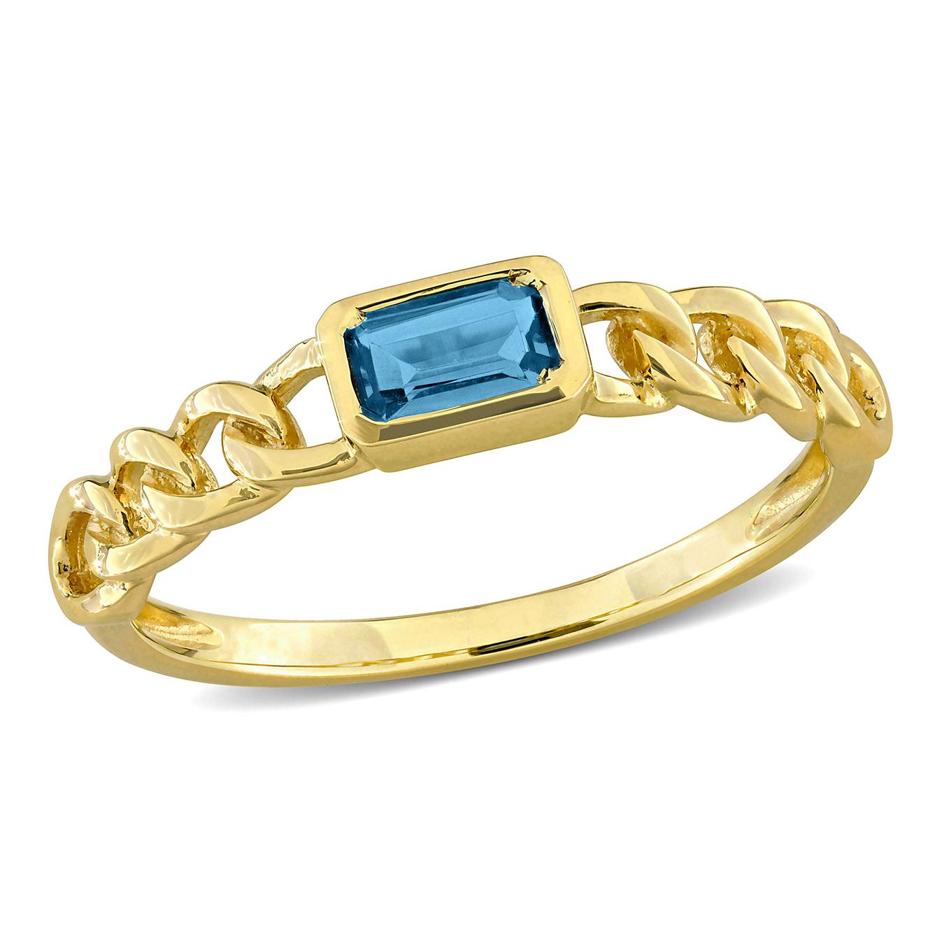 Julianna B 14K Yellow Gold London Blue Topaz Link Ring