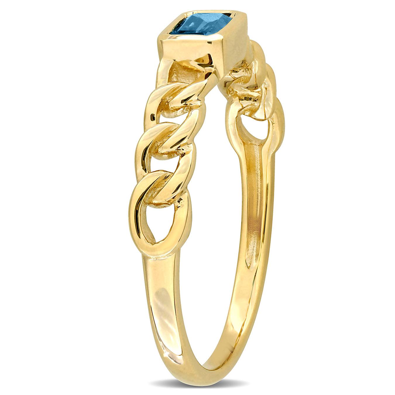 Julianna B 14K Yellow Gold London Blue Topaz Link Ring