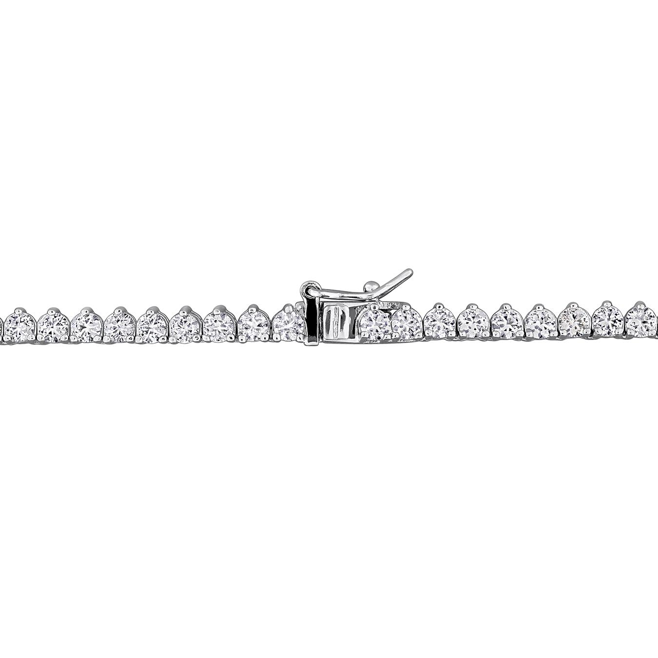 Julianna B Sterling Silver Created & Created White Sapphire Necklace 18