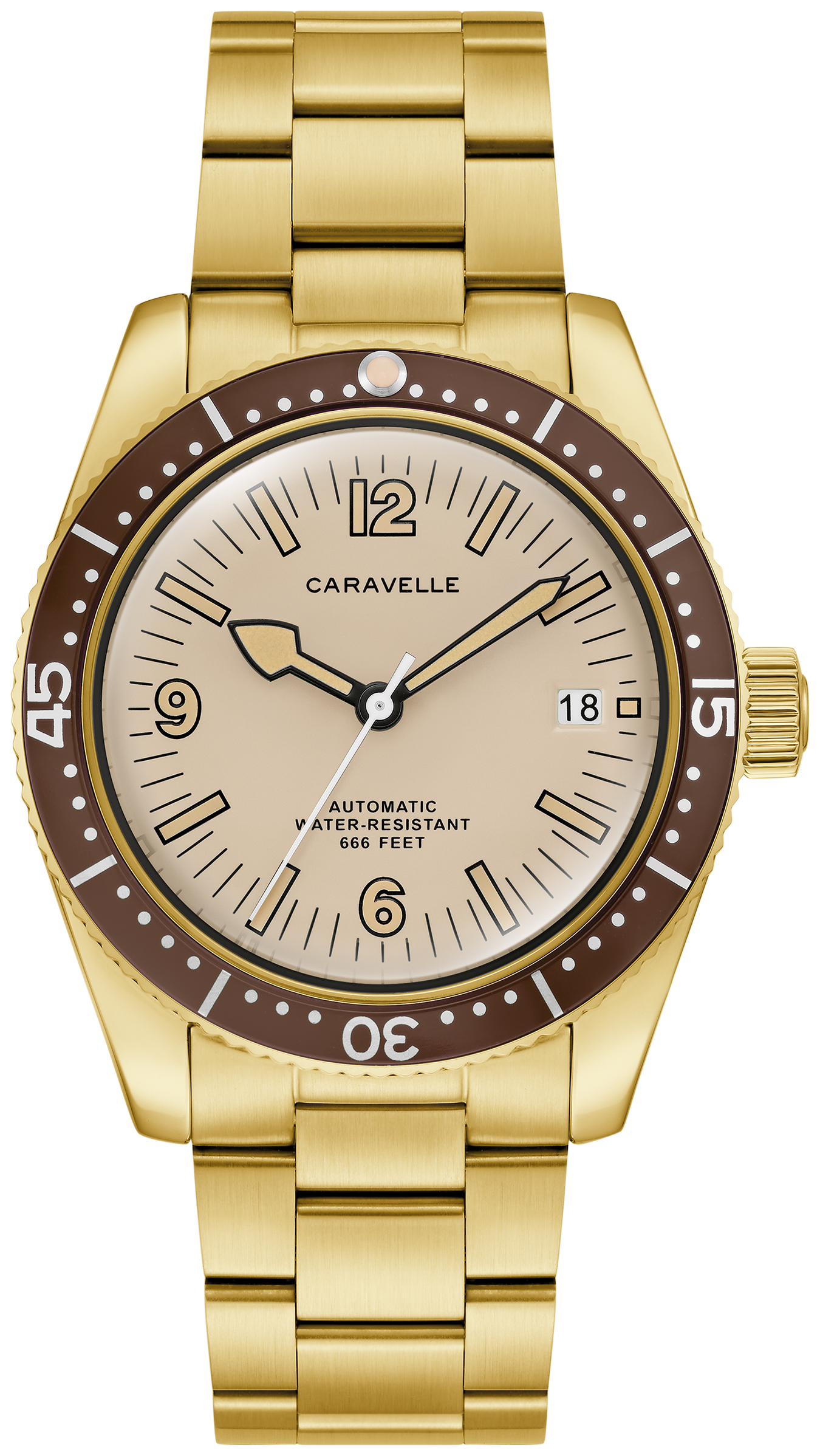 Caravelle Men'S Sea Hunter Beige Dial Watch