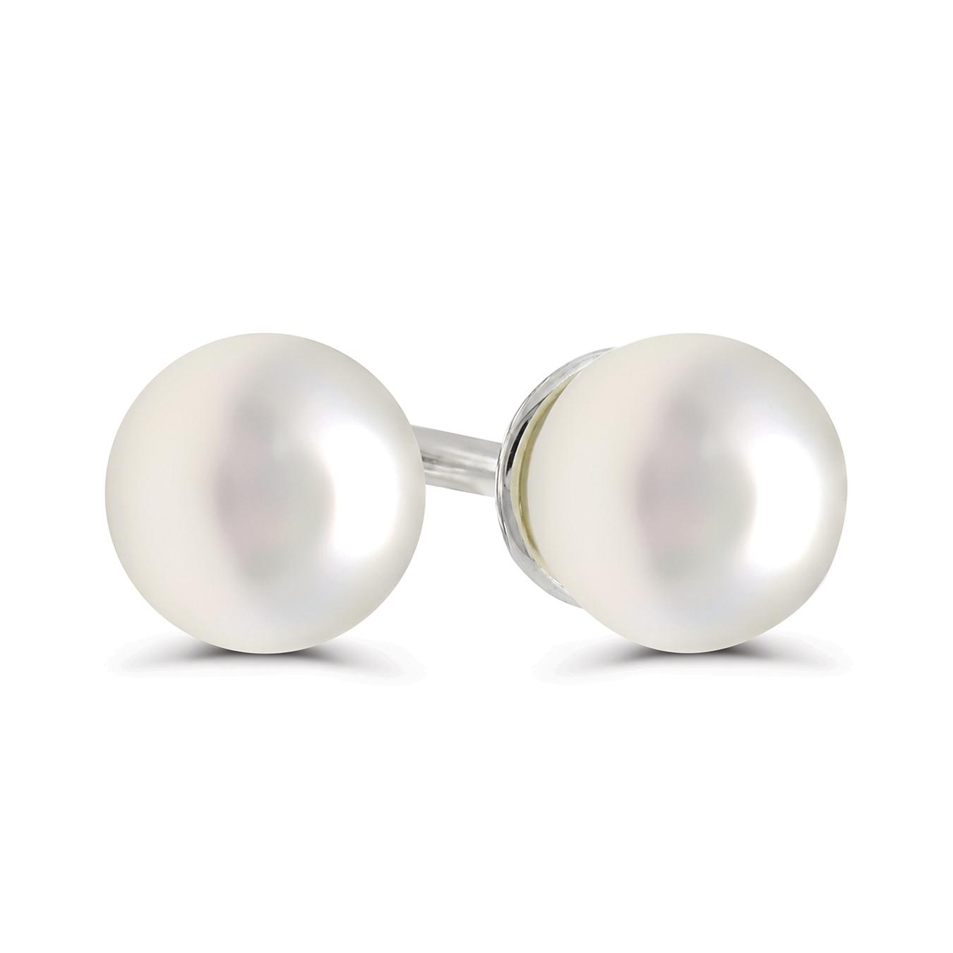 Sterling Silver 4Mm Freshwater Pearl Stud Earrings