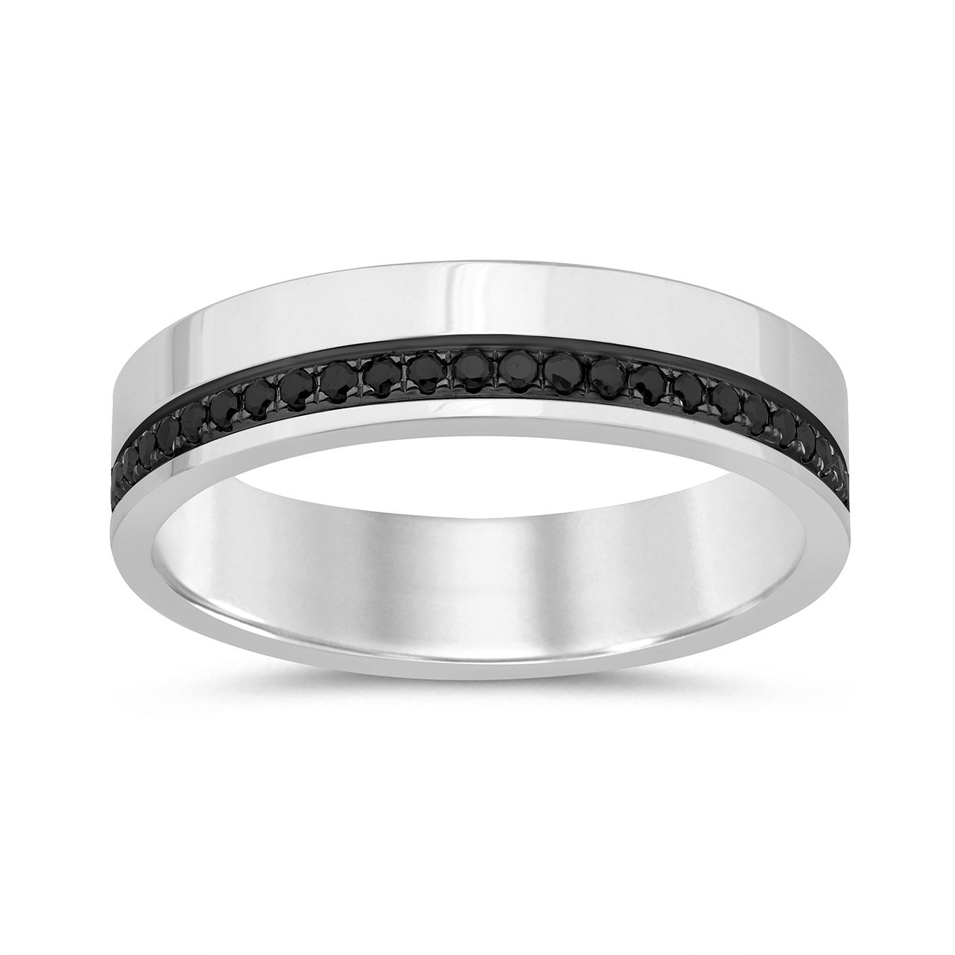 Sterling Silver 0.20Ctw Black Diamond Ring